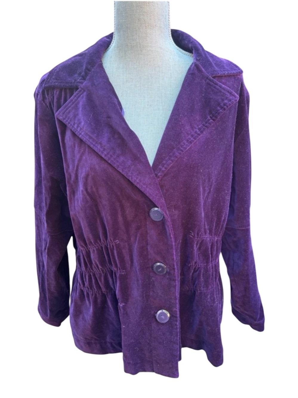 Vintage JOAN RIVERS Purple Velvet Jacket Dopamine Jewel Whimsygoth Grunge XL
